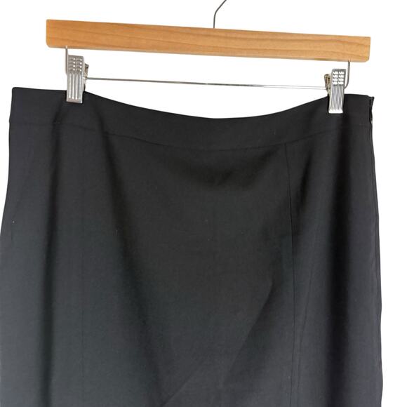 Lafayette 148 New York Black Virgin Wool Knee Length Pencil Skirt Size 12 - Picture 2 of 9
